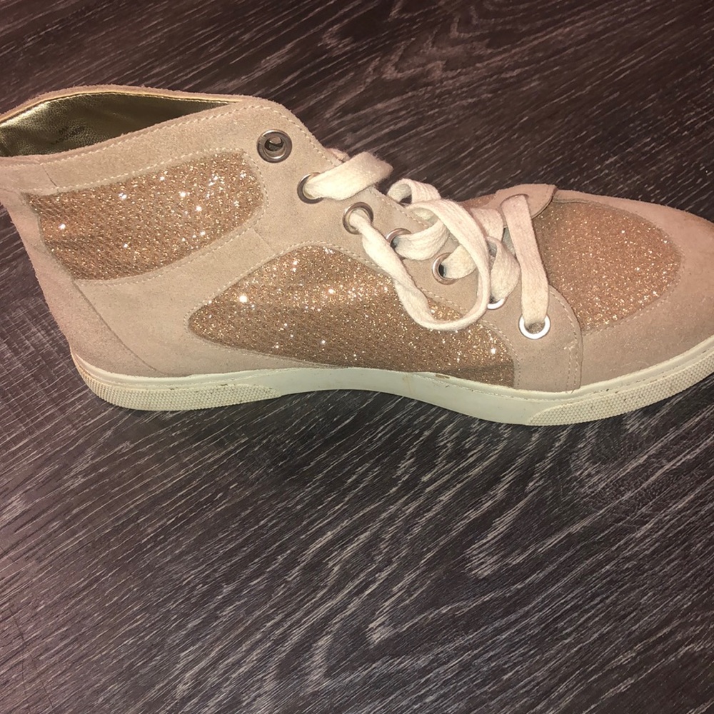 Gold high top sneakers